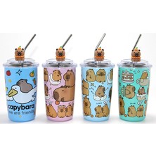 Fun And Market Buğz Capybara Figürlü Isı Muhafazalı Metal Pipetli Paslanmaz Çelik Kupa