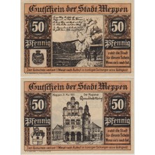 Banknoting Almanya 50 Pfennig 1921 Notgeld-Meppen Şehri. Çil.