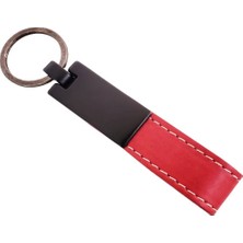 Fun And Market Buğz Kırmızı Deri Metal Anahtarlık