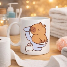 Fun And Market Buğz Komik Kapibara Tuvalet Tasarımlı Porselen Kupa Model 105 – Eğlenceli Kahve Kupası , Ofis & Ev Için Mizahi Hediye