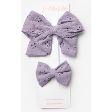 Lila Fisto Fiyonk Anne Kız Toka Set
