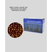 Fun And Market Buğz 4 Metre Icicle Şelale LED Yılbaşı Perde Işık Sıcak Ambiyans - Buğz