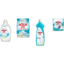 Aquabor Doğal Mineralli Sıvı Beyaz  + 4 kg Beyaz + Elde Bulaşık + Tablet 4 Lü Set