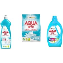 Aquabor Doğal Mineralli Elde Bulaşık + 4 kg Beyaz + Sıvı Renkliler 3 Lü Set