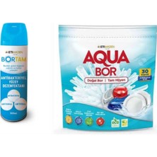 AQUABOR Doğal Mineralli Bulaşık Tableti 30 Adet Kapsül+1 Adet Dezenfektan
