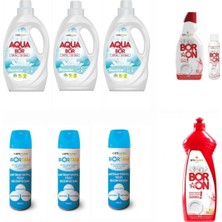 AQUABOR Sıvı Deterjan Beyazlar Için 99 Yıkama+ Bulaşık Deterjanı + 3 Adet Dezenfektan