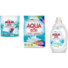 Aquabor Doğal Mineralli Tablet + 4kg Renkliler + Sıvı Beyaz  Set