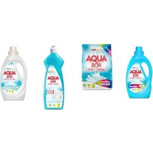 Eti Maden Aquabor Doğal Mineralli Sıvı Beyaz + Elde Bulaşık + 4 kg Renkliler + Sıvı Renkliler 4 Lü Set