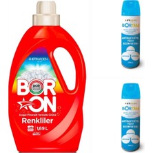 AQUABOR Doğal Sıvı Çamaşır Deterjanı Boron Renkliler Için 26 Yıkama+ Bortam Dezenfektan 500 Ml*2 Adet