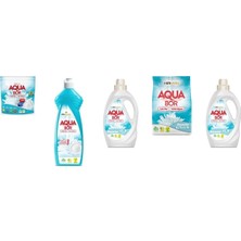 Aquabor Doğal Mineralli Tablet + Elde Bulaşık + Sıvı Beyaz + 4 kg Beyaz + Sıvı Beyaz  5 Li Set