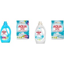 Eti Maden Aquabor Doğal Mineralli Sıvı Renkliler + 4 kg Renkliler + Sıvı Beyaz + 4 kg Beyaz 4 Lü Set