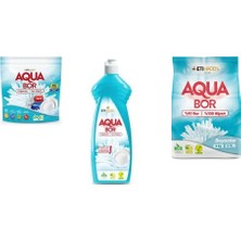 Eti Maden Aquabor Doğal Mineralli Tablet + Elde Bulaşık + 4 kg Beyaz 3 Lü Set