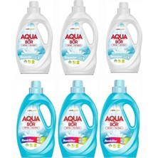 Aquabor Sıvı Çamaşır Deterjanı Beyazlar Için 3 Adet 99 Yıkama+ Renkliler Için 3 Adet 99 Yıkama