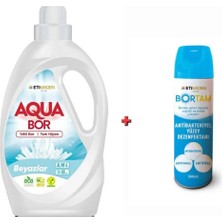 AQUABOR Doğal Mineralli Beyazlar Için Sıvı Çamaşır Makinası Deterjanı Sıvı 1*2.15L 33 Yıkama+ Dezenfektan