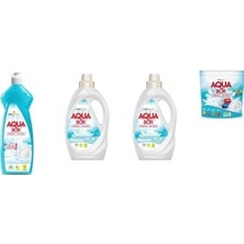 Aquabor Doğal Mineralli Elde Bulaşık + Sıvı Beyaz  + Sıvı Beyaz + Tablet 4 Lü Set