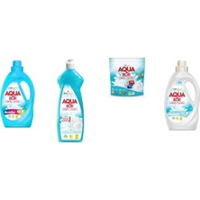 Aquabor Doğal Mineralli Sıvı Renkliler + Elde Bulaşık + Tablet + Sıvı Beyaz  4 Lü Set