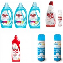 Aquabor Sıvı Deterjan Renkliler Için 99 Yıkama+ Bulaşık Deterjanı+ 2 Adet Bortam Dezenfektan