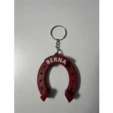 Serüven Kişiye Özel Anahtarlık - At Nalı Figürü - Kırmızı - 3D Baskı