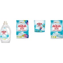 Aquabor Doğal Mineralli Sıvı Beyaz + 4 kg Renkliler + Tablet + 4 kg Beyaz 4 Lü Set