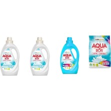 Aquabor Doğal Mineralli Sıvı Beyaz + Sıvı Beyaz  + Sıvı Renkliler + 4 kg Renkliler 4 Lü Set