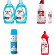 Aquabor Sıvı Deterjan Renkliler Için 66 Yıkama+ Bulaşık Deterjanı+ Bortam Dezenfektan