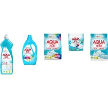Aquabor Doğal Mineralli Elde Bulaşık + Sıvı Renkliler + 4 kg Renkliler + Tablet + 4 kg Beyaz 5 Li Set