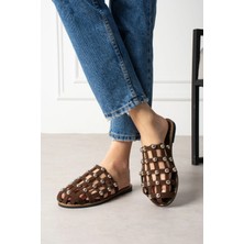 Shoetek Livya Kadın Terlik Pimli Kahverengi Süet