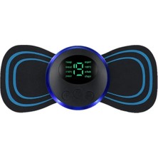 Vice Avm 8 Modlu Mini Şarjlı Kelebek LCD Ekran Ems Boyun Omuz Kol Sırt Elektrikli Masaj Bantı Kas STIMÜLATÖRÜ106584 Tg-V