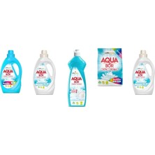Aquabor Doğal Mineralli Sıvı Renkliler + Sıvı Beyaz + Elde Bulaşık + 4 kg Renkliler + Sıvı Beyaz  5 Li Set