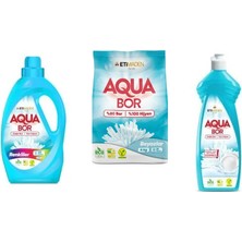 Eti Maden Aquabor Doğal Mineralli Sıvı Renkliler + 4 kg Beyaz + Elde Bulaşık 3 Lü Set