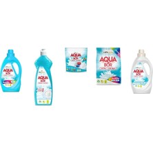 Eti Maden Aquabor Doğal Mineralli Sıvı Renkliler + Elde Bulaşık + Tablet + 4 kg Renkliler + Sıvı Beyaz  5 Li Set