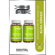 SOVITAL Detomax Detoks Diyet Vegan Gummy – Folik Asit, Elma Sirkesi, B3 B6 B12 Vitaminleri X2 Kutu
