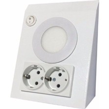 Bng Lıghtıng Tezgah Altı Priz ve LED Aydınlatmalı Beyaz Işık Siyah Kasa