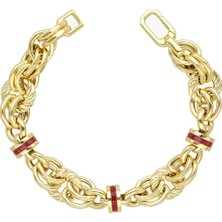 Cebeci Kuyumcu Cebeci 14 Ayar Altın Kalın Renkli Zincir Bileklik