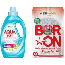 AQUABOR Sıvı Çamaşır Deterjanı Renkliler Için 33 Yıkama + Boron Toz 4 kg Beyazlar Için 26 Yıkama