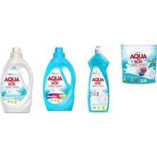 Aquabor Doğal Mineralli Sıvı Beyaz  + Sıvı Renkliler + Bulaşık + Tablet Set