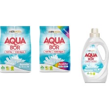 Aquabor Doğal Mineralli 4 kg Beyaz + 4 kg Renkliler + Sıvı Beyaz 3 Lü Set