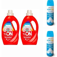 AQUABOR Doğal Sıvı Çamaşır Deterjanı Boron Renkliler Için 26*2 Yıkama+ Bortam Dezenfektan 500 Ml*2 Adet