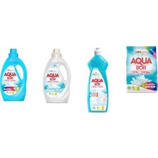 Aquabor Doğal Mineralli Sıvı Renkliler + Sıvı Beyaz  + Elde Bulaşık + 4 kg Renkliler 4 Lü Set