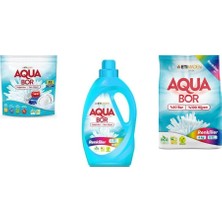 Aquabor Doğal Mineralli Tablet + Sıvı Renkliler + 4 kg Renkliler 3 Lü Set