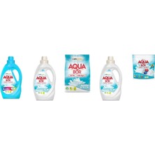 Eti Maden Aquabor Doğal Mineralli Sıvı Renkliler + Sıvı Beyaz  + 4 kg Beyaz + Sıvı Beyaz + Tablet 5 Li Set