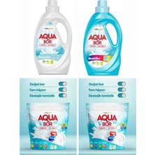 Aquabor Doğal Mineralli Sıvı Çamaşır Deterjanı Renkliler +Beyazlar Için +Bulaşık Tableti 30KAPSÜL