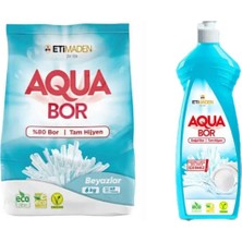 Aquabor Doğal Mineralli Beyazlar Için Çamaşır Deterjanı 6 kg + 1 Adet Elde Yıkama Bulaşık Deterjan