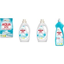 Aquabor Doğal Mineralli 4 kg Beyaz + Sıvı Beyaz  + Sıvı Beyaz + Elde Bulaşık 4 Lü Set