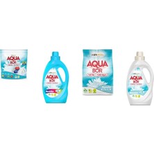 Aquabor Doğal Mineralli Tablet + Sıvı Renkliler + 4 kg Beyaz + Sıvı Beyaz  4 Lü Set