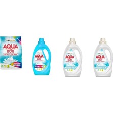 Aquabor Doğal Mineralli 4 kg Renkliler + Sıvı Renkliler + Sıvı Beyaz  + Sıvı Beyaz 4 Lü Set
