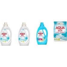 Aquabor Doğal Mineralli Sıvı Beyaz  + Sıvı Beyaz + Sıvı Renkliler + 4 kg Beyaz 4 Lü Set