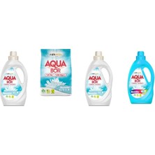 Aquabor Doğal Mineralli Sıvı Beyaz  + 4 kg Beyaz + Sıvı Beyaz + Sıvı Renkliler 4 Lü Set
