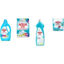Aquabor Doğal Mineralli Sıvı Renkliler + 4 kg Renkliler + Elde Bulaşık + Tablet 4 Lü Set