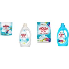 Aquabor Doğal Mineralli Tablet + Sıvı Beyaz  + 4 kg Renkliler + Sıvı Renkliler 4 Lü Set